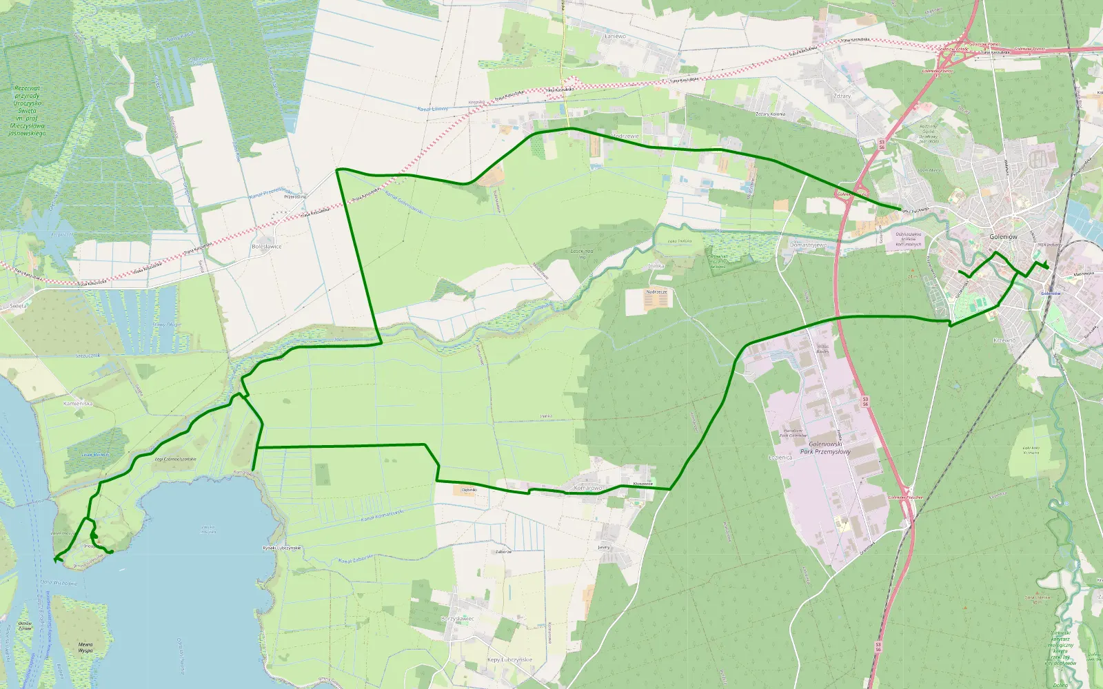 Map of Mikorzyn - Goleniów Patrolowanie - 20.2 km offroad trail, Goleniów County