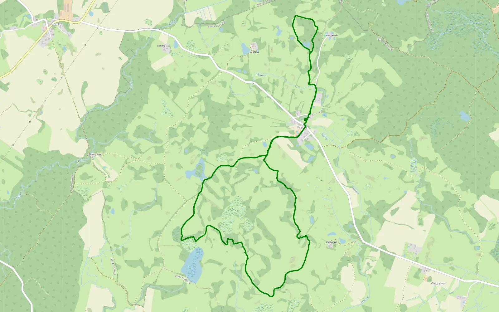 Map of Czechy - 7.1 km offroad trail, Szczecinek County