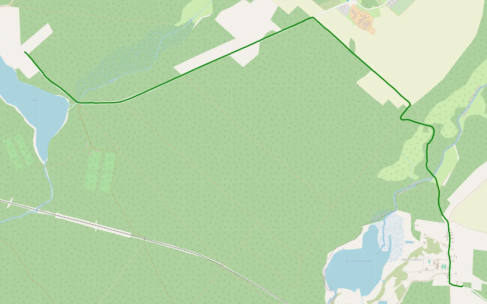 Map of Nowa Studnica - Biały Zdroj - 2.2 km offroad trail, Drawsko County
