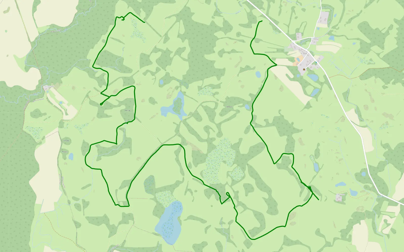Map of Krągłe - 10.2 km offroad trail, Szczecinek County