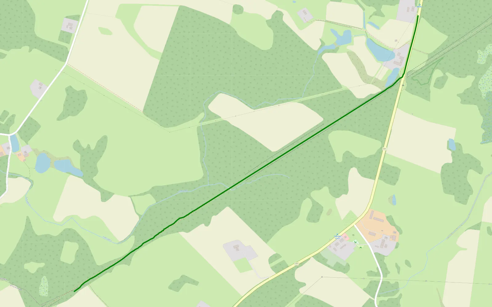 Map of Nasyp wąskotorowy Czechy - Błotko - 0.6 km offroad trail, Koszalin County