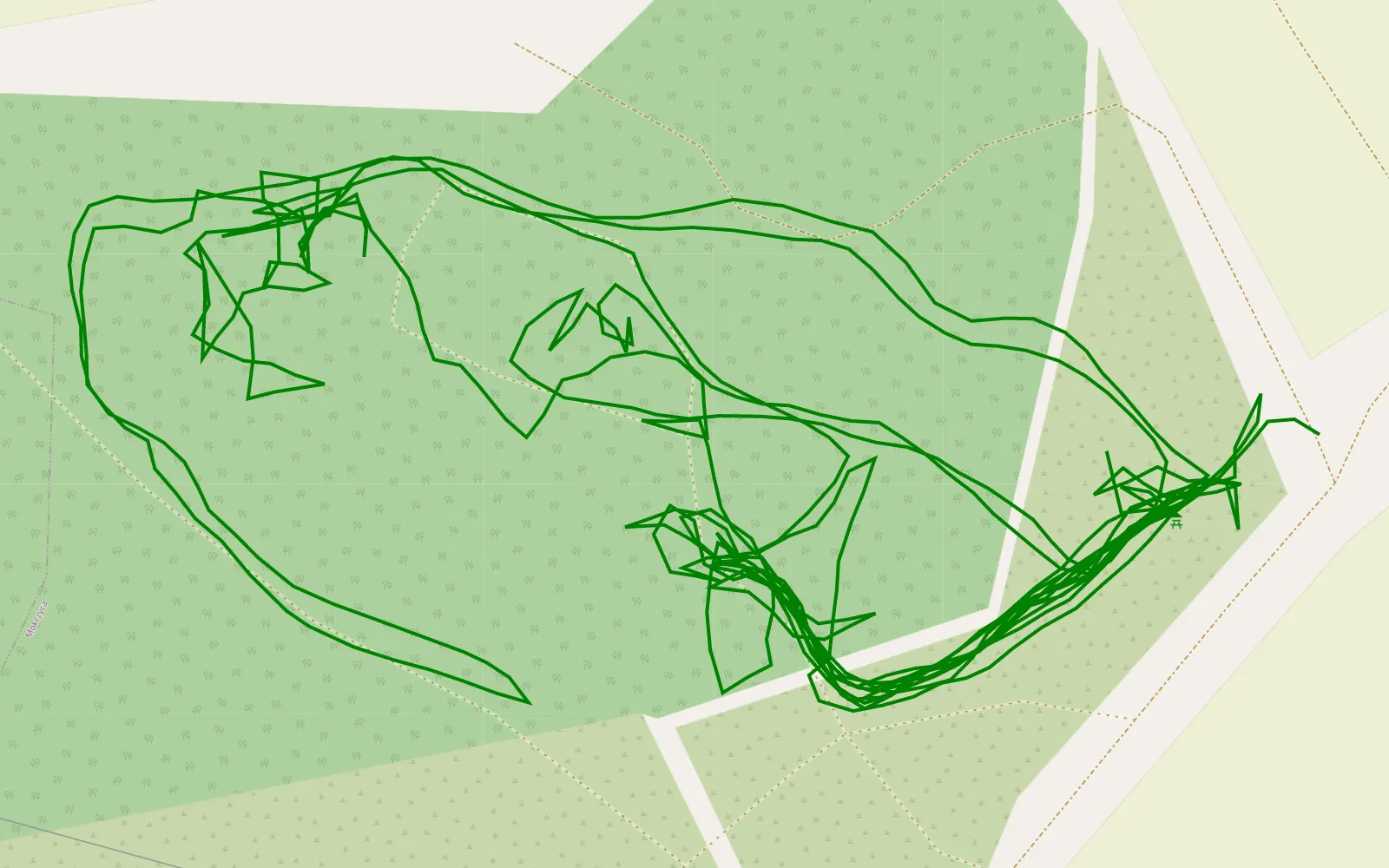 Mapa trasy Płocin tor 4x4 - 3.6 km trasy offroad, Powiat Kamieński