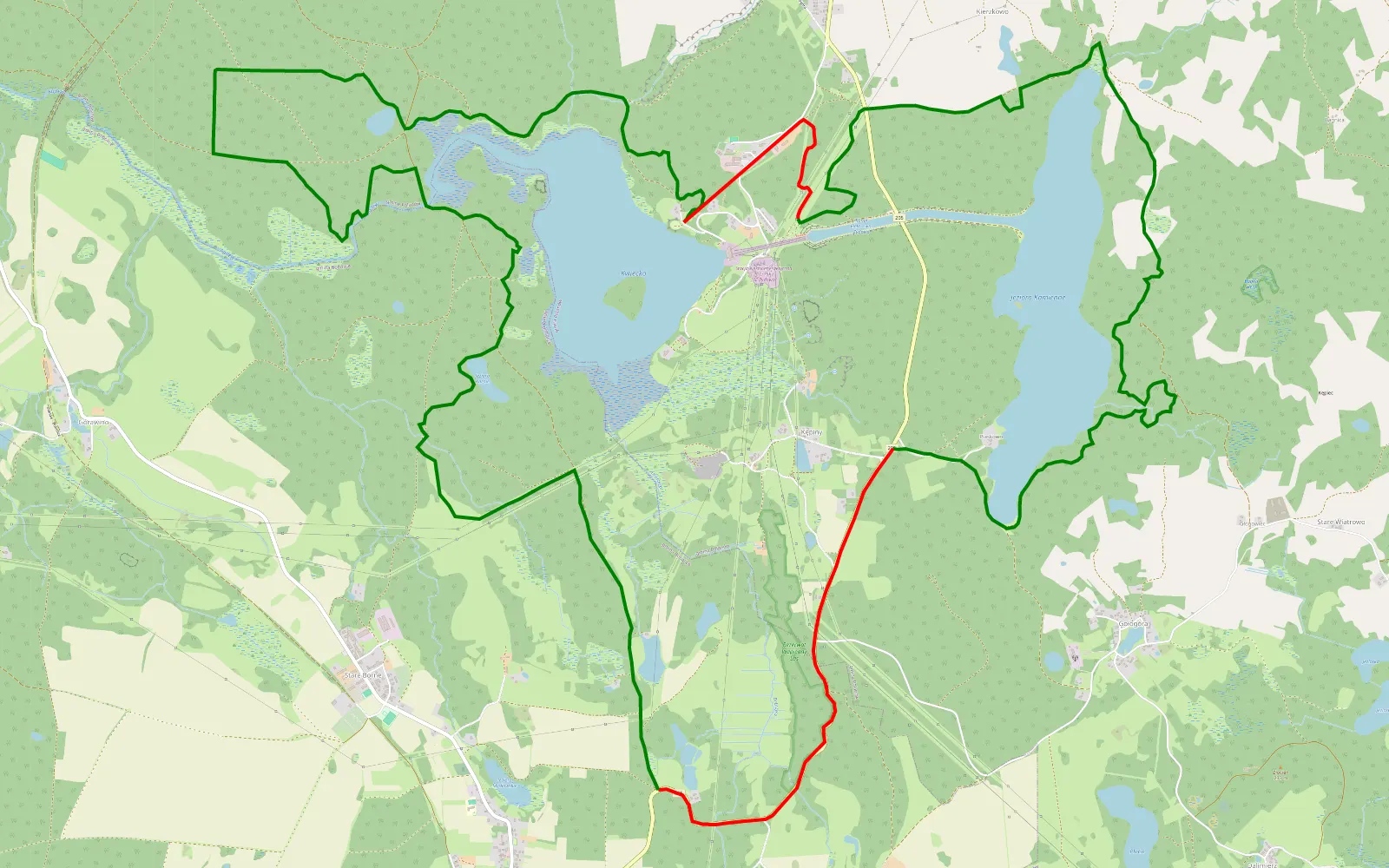 Mapa trasy trasa offroad - 25.4 km trasy offroad, Powiat Koszaliński