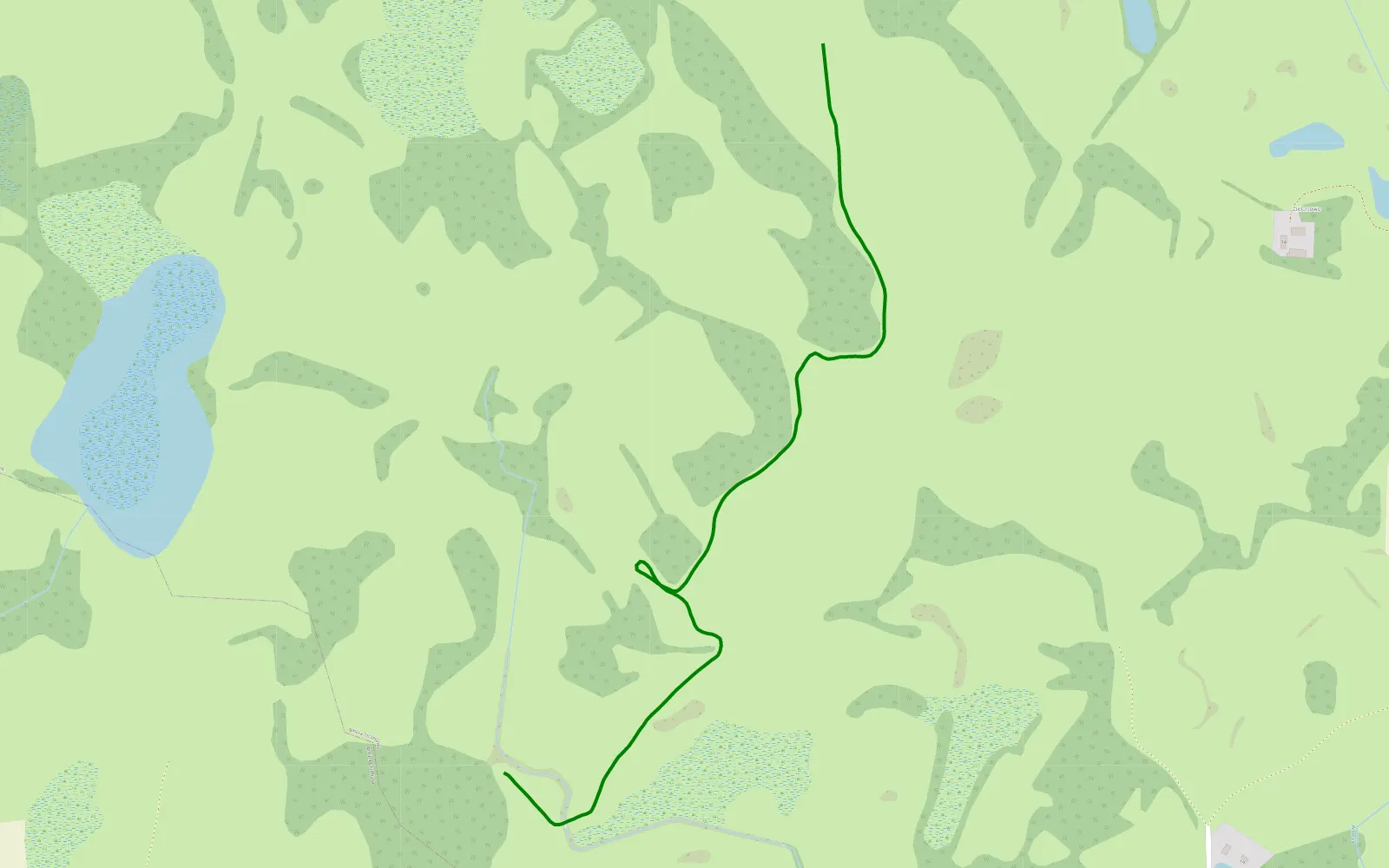 Mapa trasy Krągłe - Sławno - 1.7 km trasy offroad, Powiat Szczecinecki