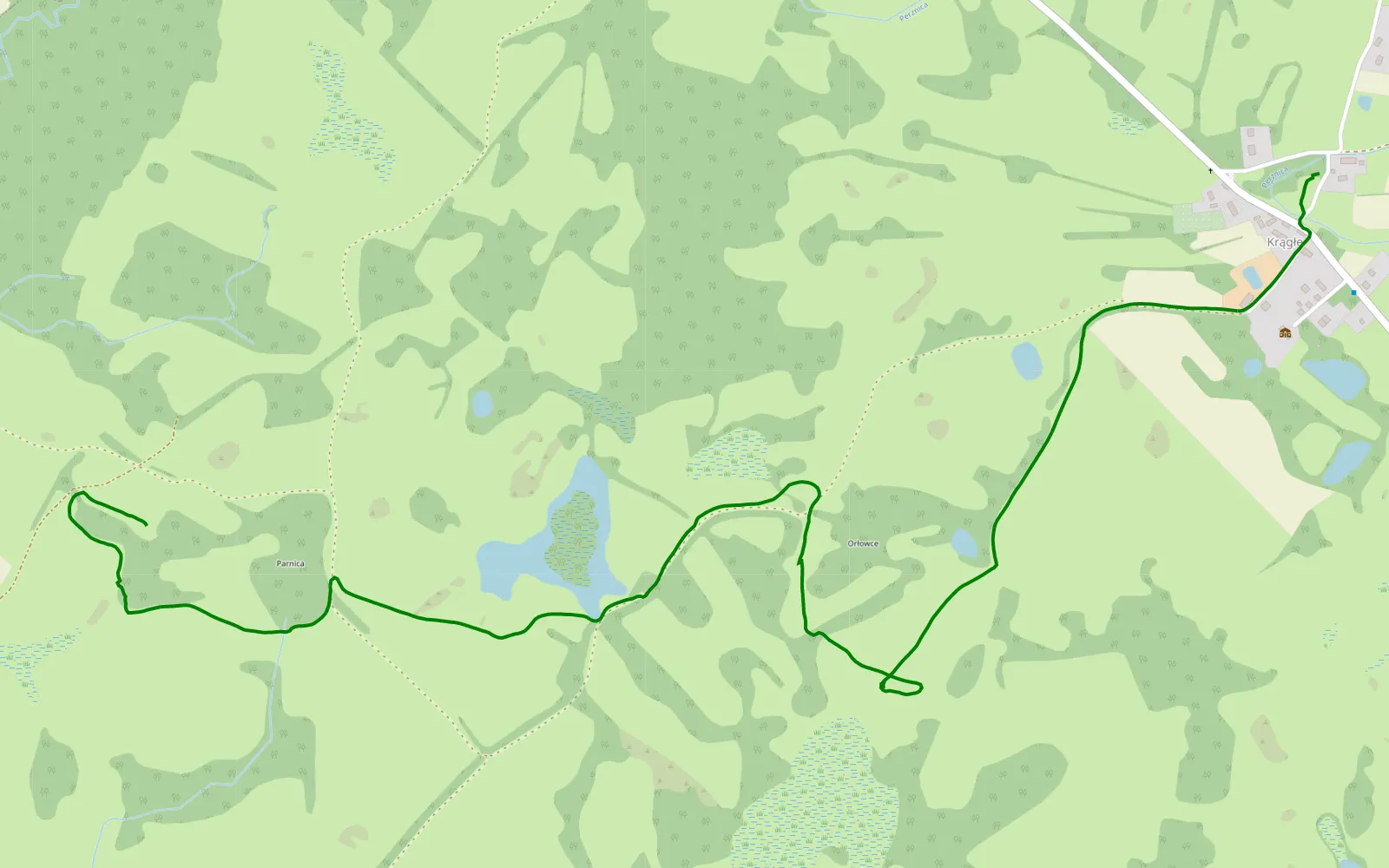 Map of GPS 2 - 3.5 km offroad trail, Szczecinek County