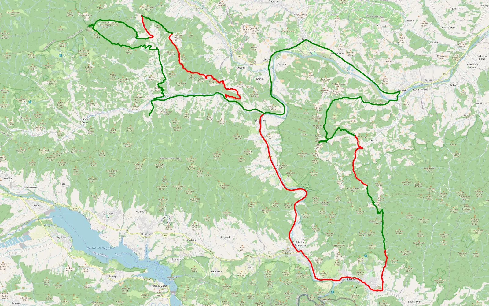 Map of Gorce wiosna - 61.6 km offroad trail, Nowy Targ County