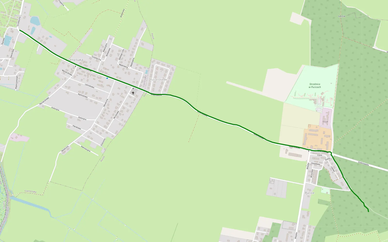 Map of Wyjazd broda - 0.5 km offroad trail, Goleniów County