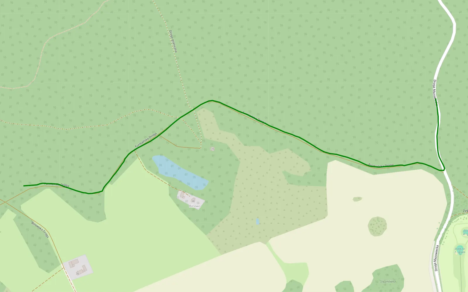 Map of Binowo - 1.3 km offroad trail, Gryfino County