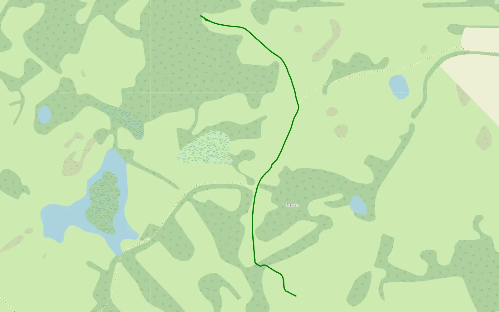 Mapa trasy Krągłepunkt 3 - 1 km trasy offroad, Powiat Szczecinecki