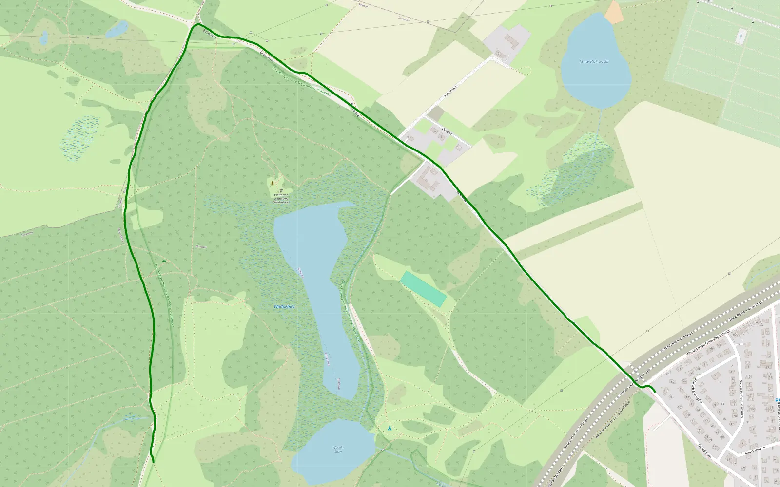 Map of Warszewo - Bukowo - 2.5 km offroad trail, Szczecin