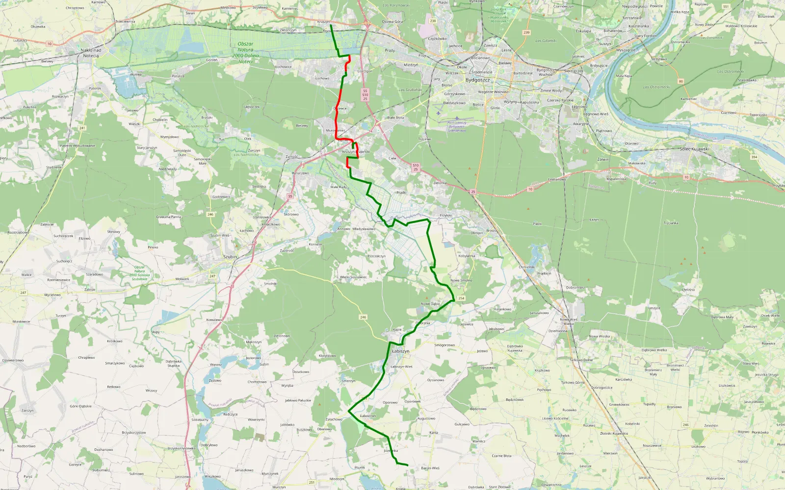 Map of Od skrzata do celu - 24.3 km offroad trail, Bydgoszcz County