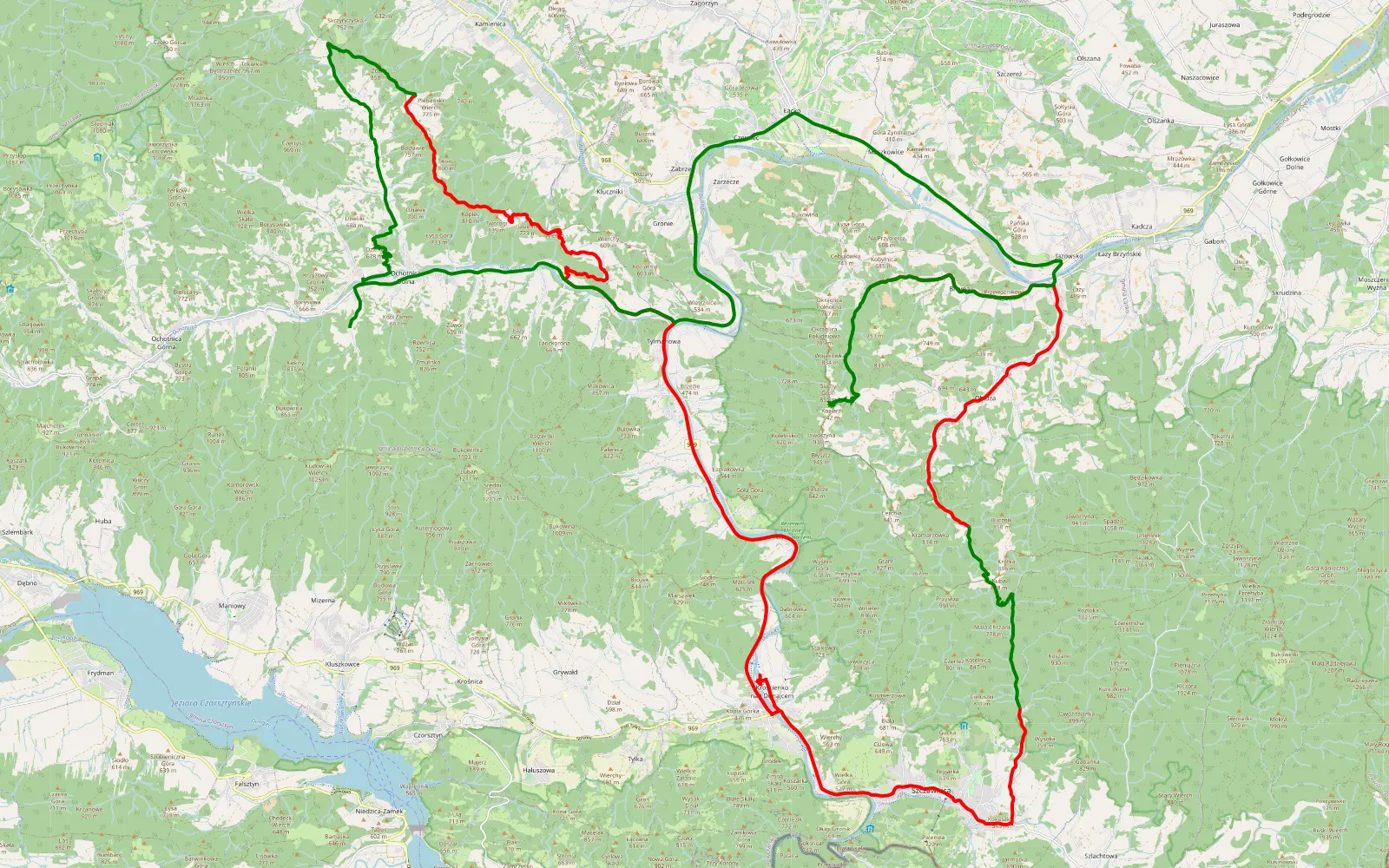 Map of Gorce przygody KJ - 60.4 km offroad trail, Nowy Targ County