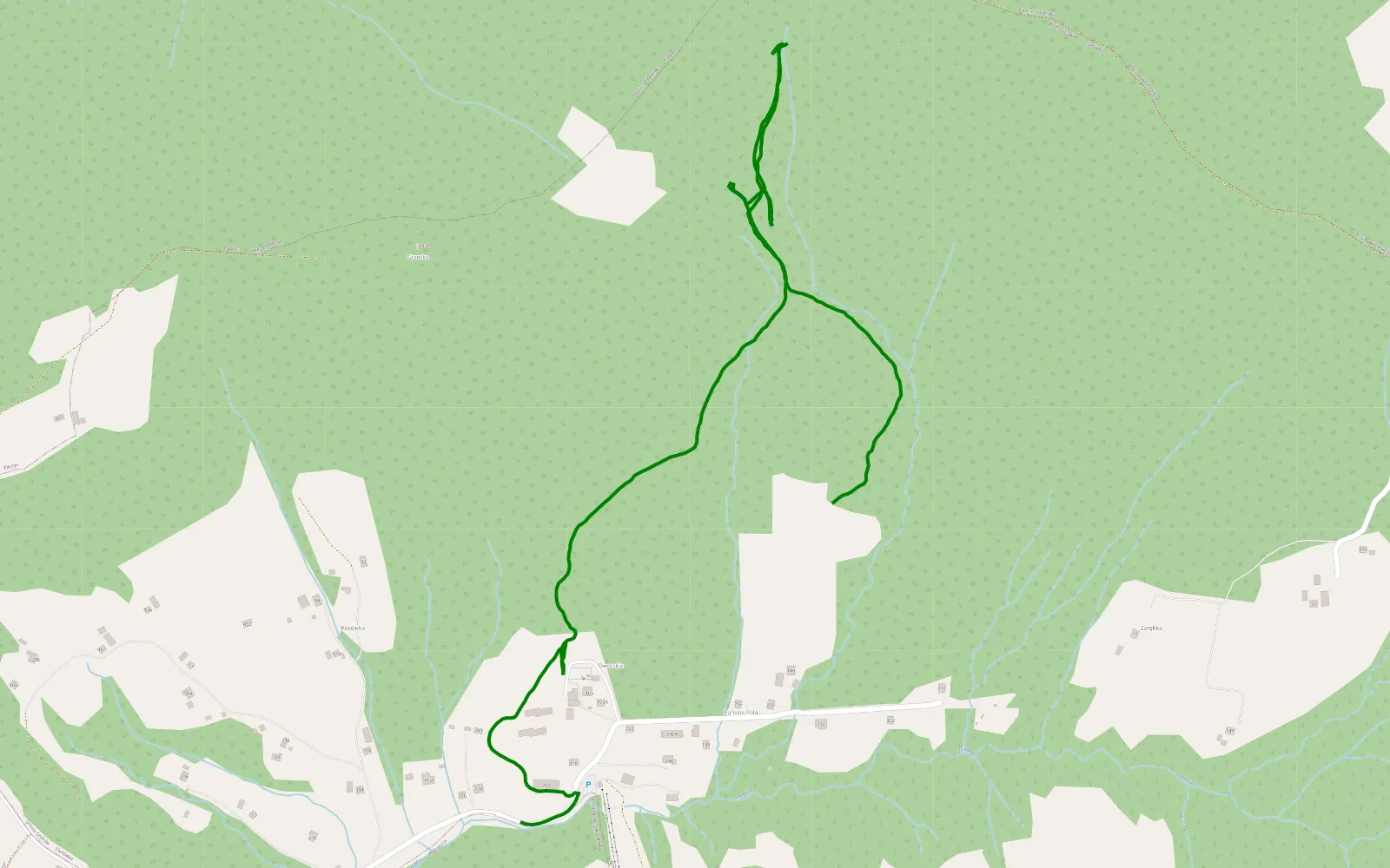 Map of Cieniawa - 2.9 km offroad trail, Nowy Sącz County