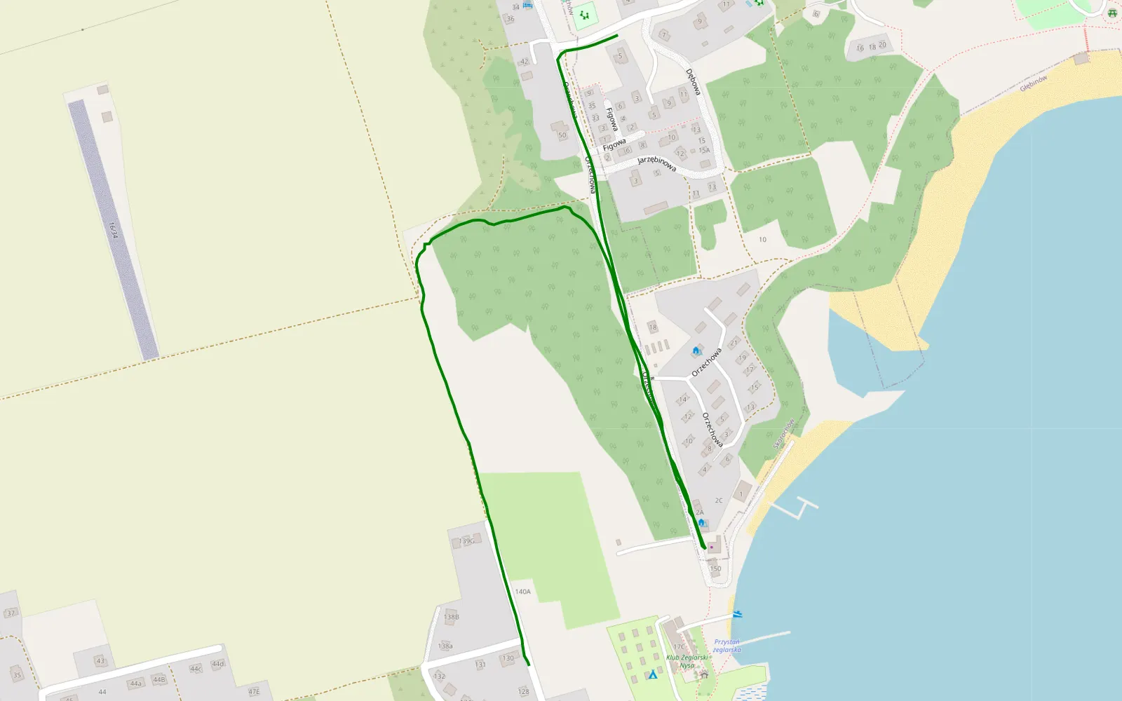 Mapa trasy Głębinów - Skorochów - 1.5 km trasy offroad, Powiat Nyski