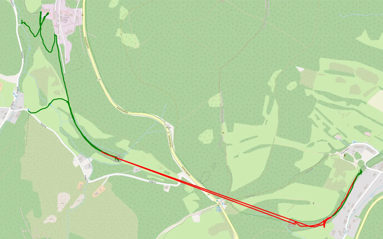 Mapa trasy Kowary Górne - 5.7 km trasy offroad, Powiat Karkonoski