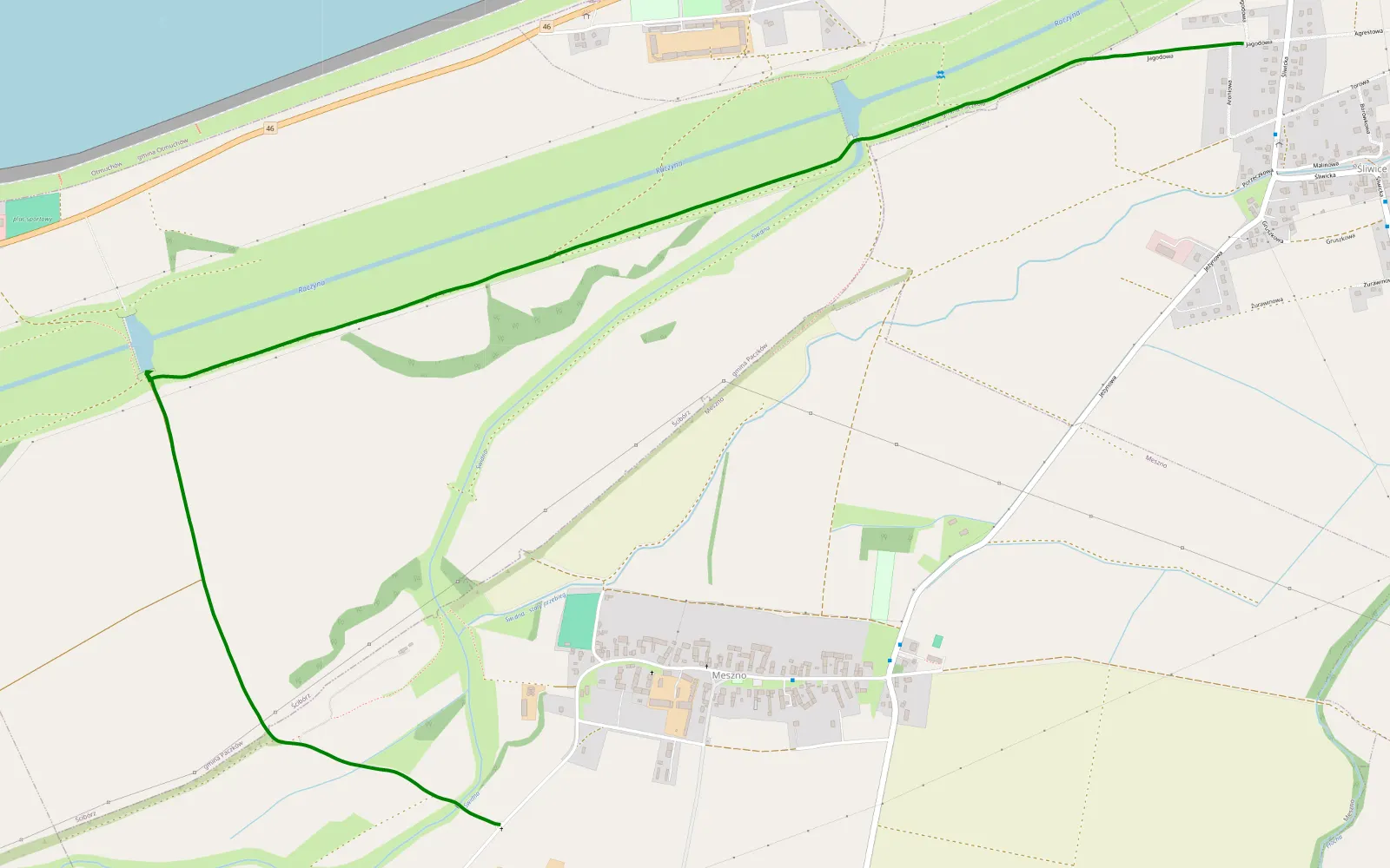 Map of Sliwice - Ratnowice - 4.3 km offroad trail, Nysa County