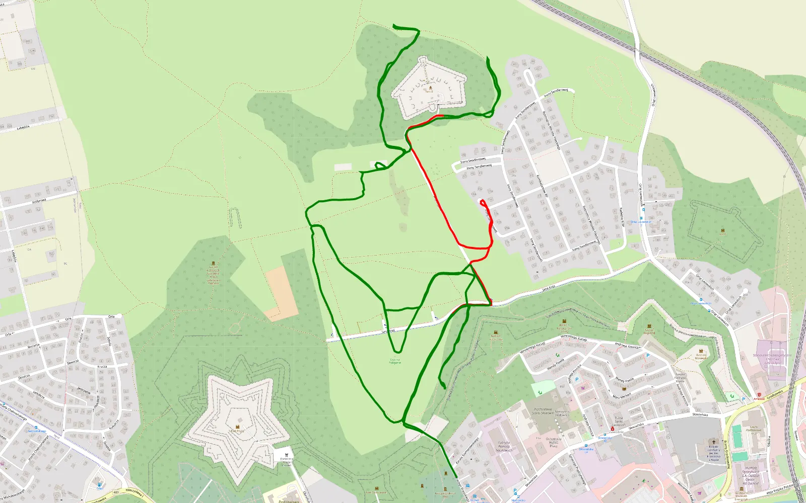 Mapa trasy Nysa - 7.8 km trasy offroad, Powiat Nyski