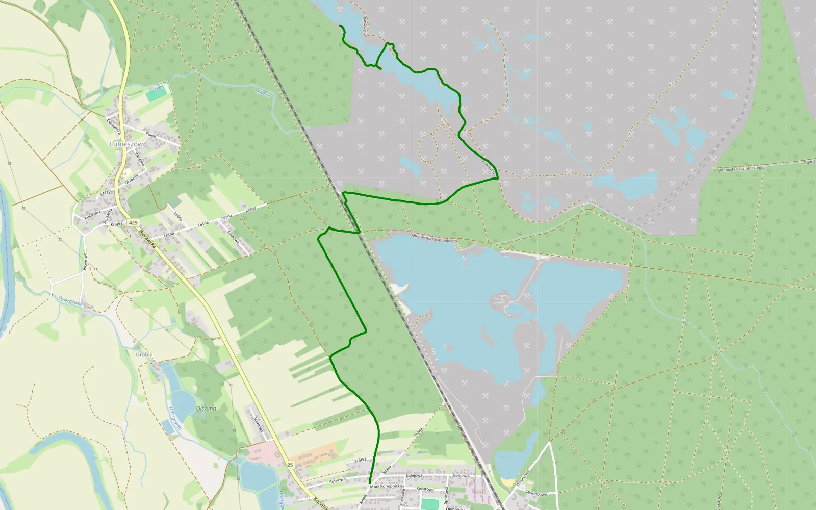 Mapa trasy Halibut - 5.3 km trasy offroad, Powiat Kędzierzyńsko-kozielski