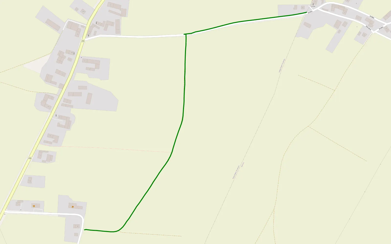 Mapa trasy Odcinek1 - 0.6 km trasy offroad, Powiat Krapkowicki