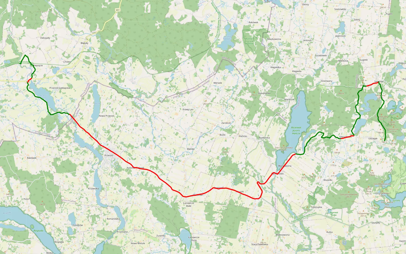 Map of Suwalszczyzna Pt. 1 - 34.3 km offroad trail, Suwałki County