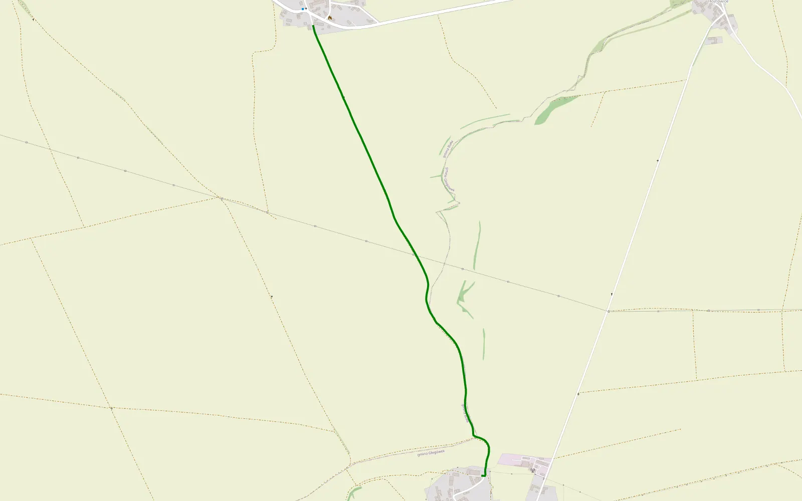 Mapa trasy Wierzch - Wilków - 2.1 km trasy offroad, Powiat Prudnicki
