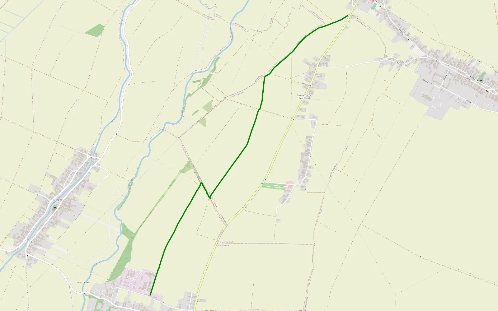 Map of Rzepcze - Nowy Dwór Prudnicki - 3.4 km offroad trail, Krapkowice County