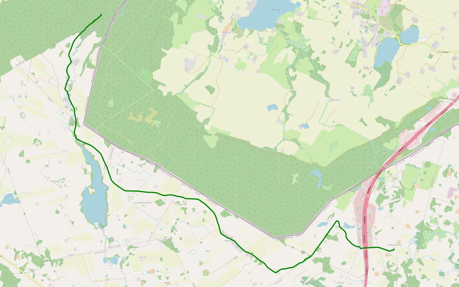 Map of Budzisko - 9.2 km offroad trail, Suwałki County