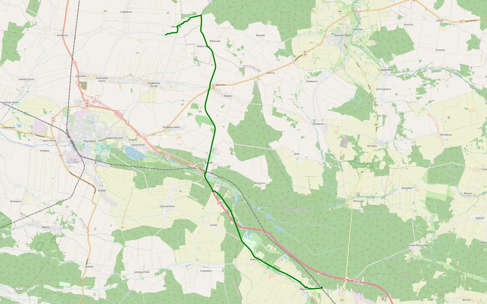 Mapa trasy 3. Rajd 4ADVX Etap - 3.2 km trasy offroad, Powiat Oleski