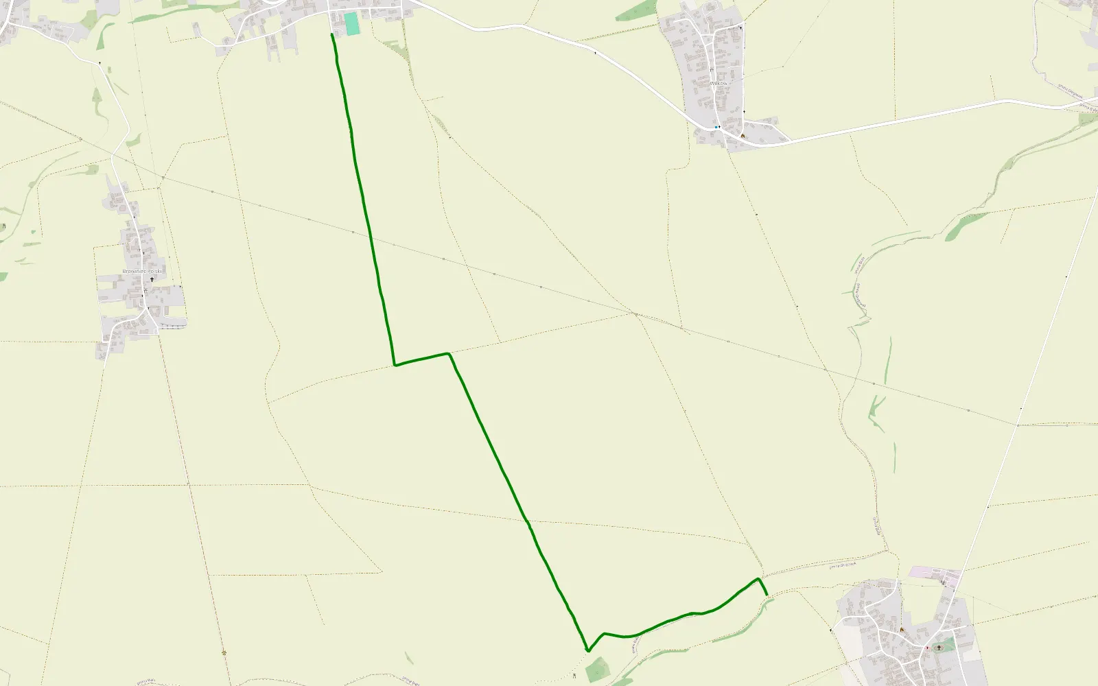 Mapa trasy Rostkowice - Wierzch - 4.2 km trasy offroad, Powiat Prudnicki