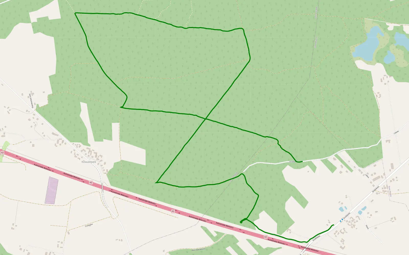 Mapa trasy Barczygłów - 7.3 km trasy offroad, Powiat Koniński