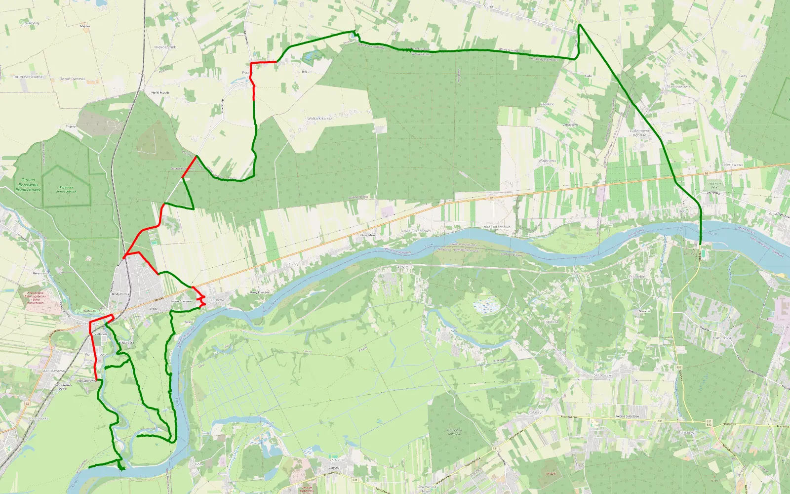 Map of Narew/wkra - 35.9 km offroad trail, Nowy Dwór Mazowiecki County