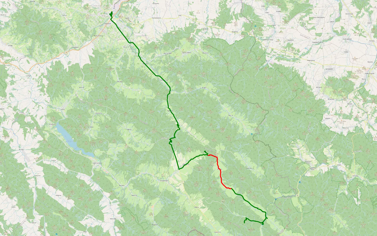 Map of Lipna - Gorlice - 11.5 km offroad trail, Gorlice County