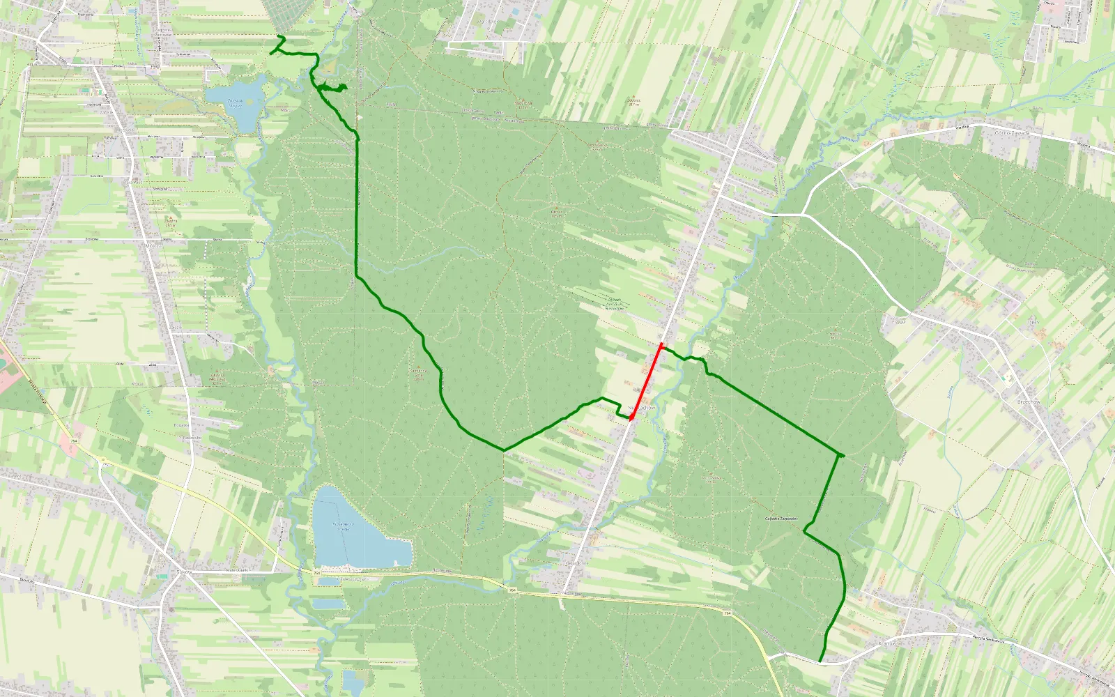 Map of Sobota - 11.9 km offroad trail, Kielce County
