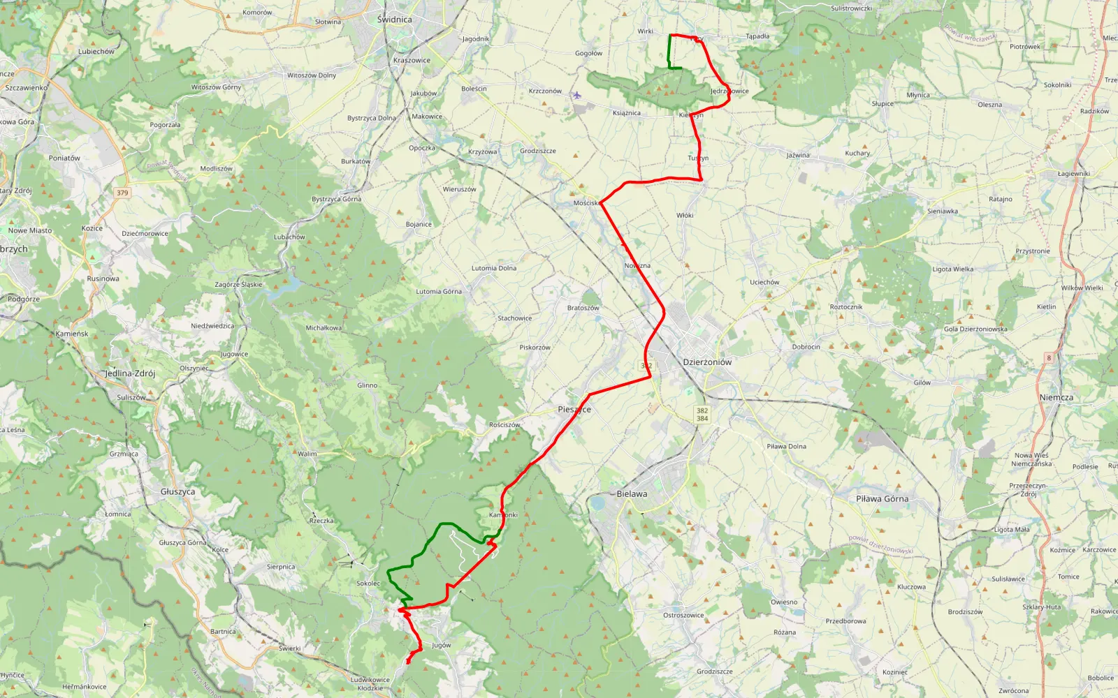 Mapa trasy Sowia Gora Reise - 50.6 km trasy offroad, Powiat Dzierżoniowski