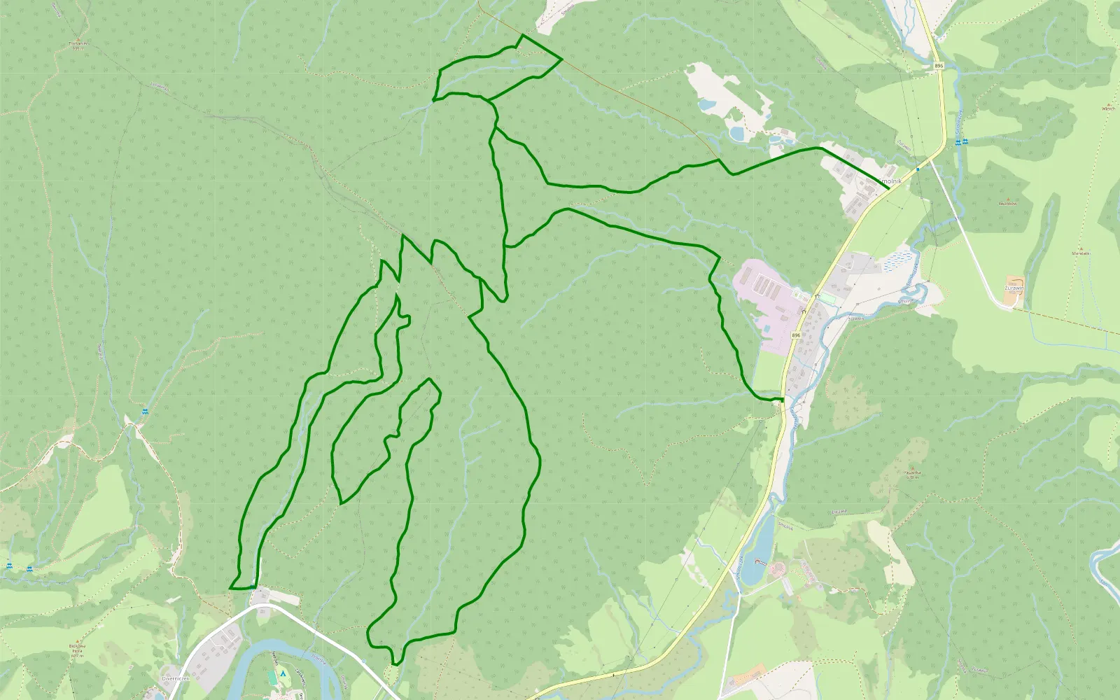 Map of Smolnik - 13.5 km offroad trail, Bieszczady County