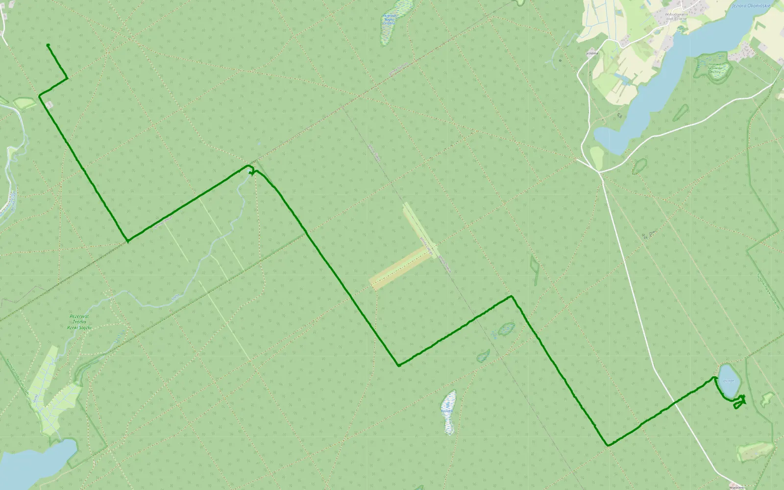 Map of Borostwory w Borach part1 - 11.2 km offroad trail, Tuchola County