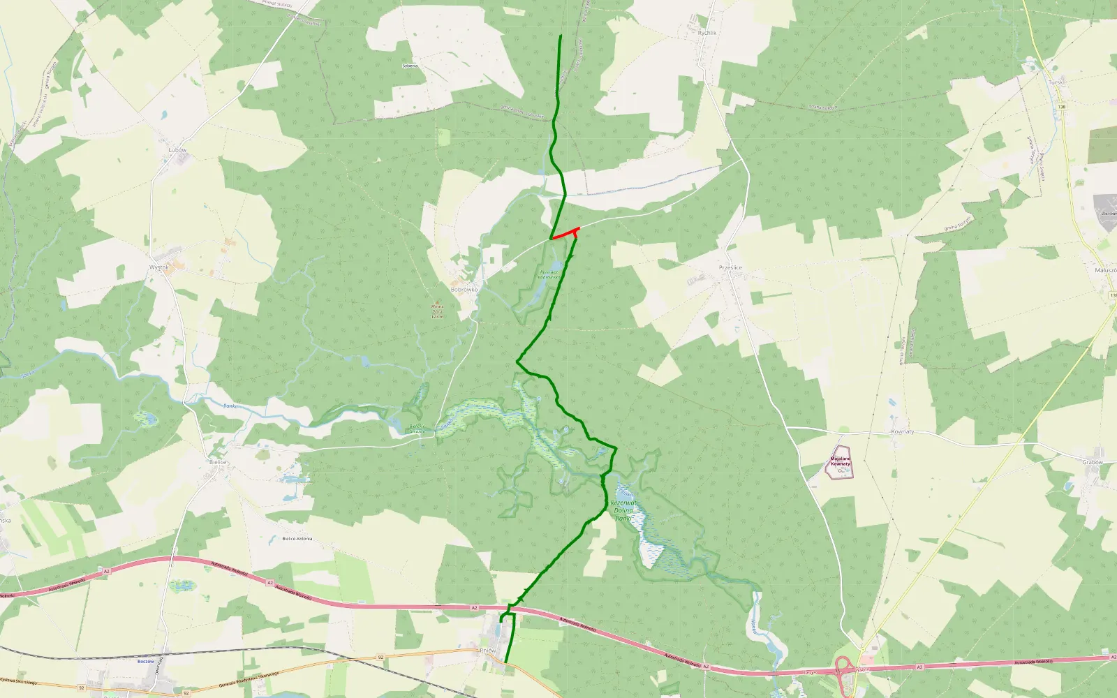 Map of Ddd - 10.7 km offroad trail, Sulęcin County