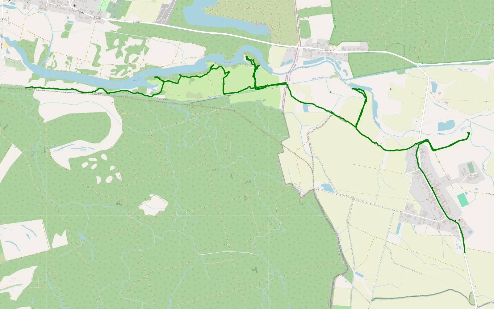 Map of Bystrzyca - Błota - 8 km offroad trail, Oława County