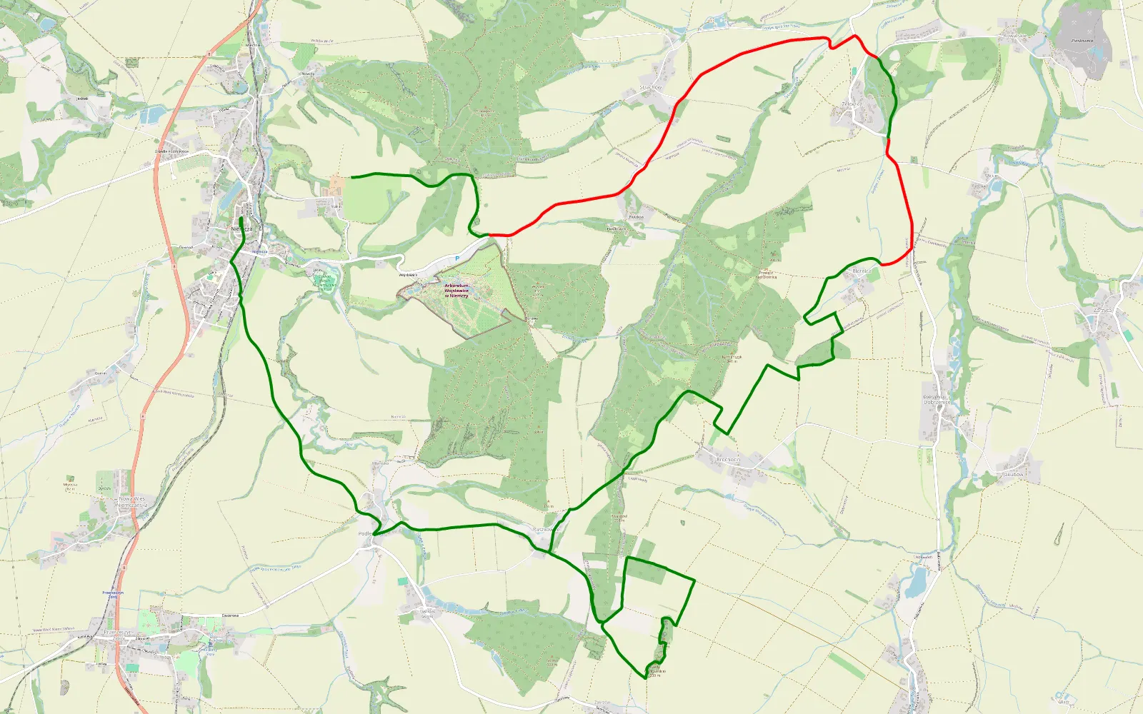 Map of Niemcza - 18.2 km offroad trail, Ząbkowice Śląskie County