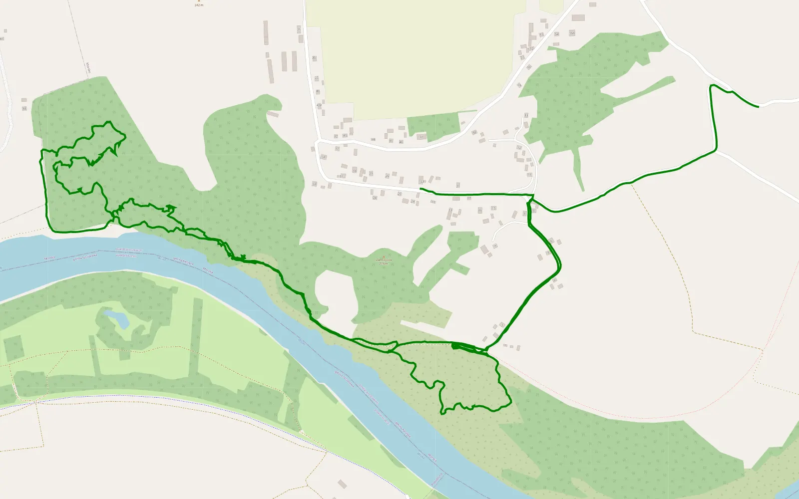 Map of Koszyce 1 - 5.3 km offroad trail, Proszowice County
