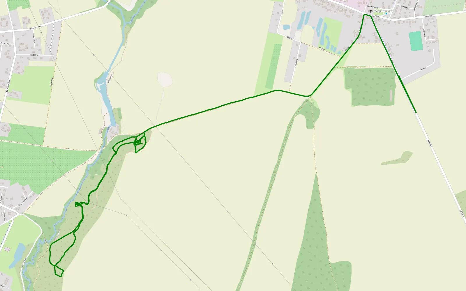 Map of Wojcieszyce - 5.1 km offroad trail, Gorzów County