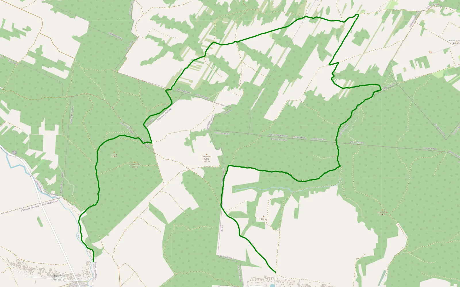 Map of V Zlot Jeep KK vol. 3 - 14.6 km offroad trail, Janów Lubelski County