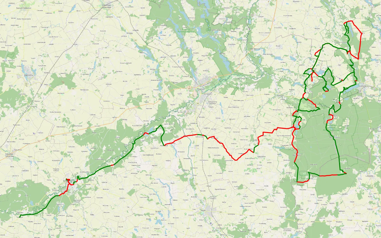 Map of Track gpx 2025-10-03 13:28 - 228.5 km offroad trail, Brodnica County