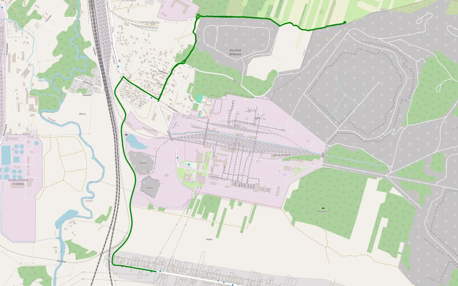 Mapa trasy Sitkówka (osiedle) - Kowala Sobków - 3 km trasy offroad, Kielce