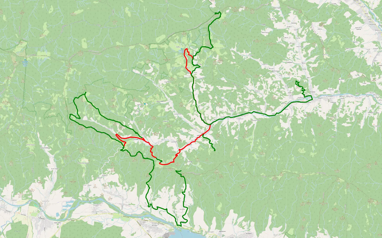 Map of Studzionki - Gorc - Ochotnica Dolna - 41.8 km offroad trail, Nowy Targ County