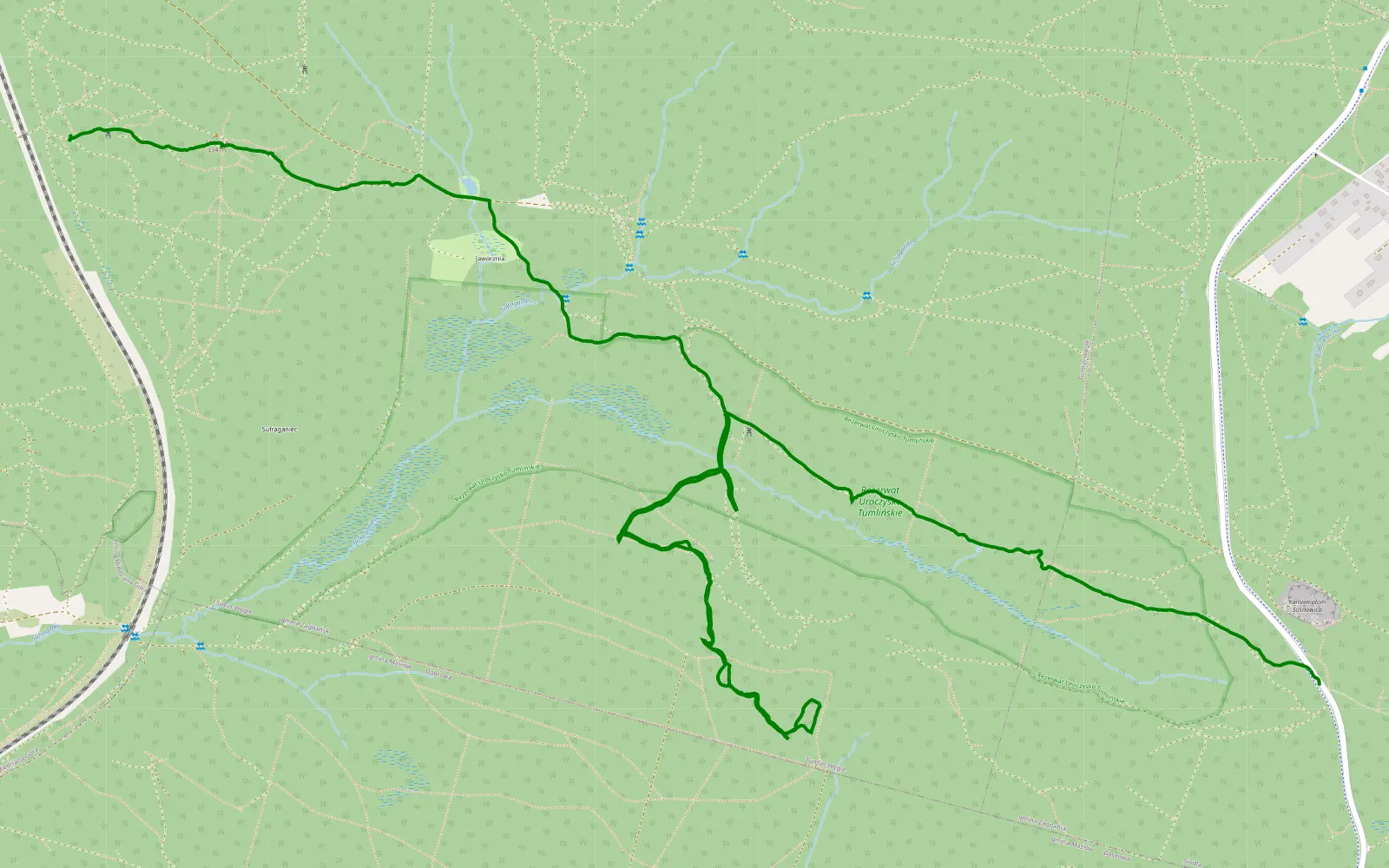 Map of Tumlin-Węgle - Zagnańsk Siodła - 6.6 km offroad trail, Kielce County