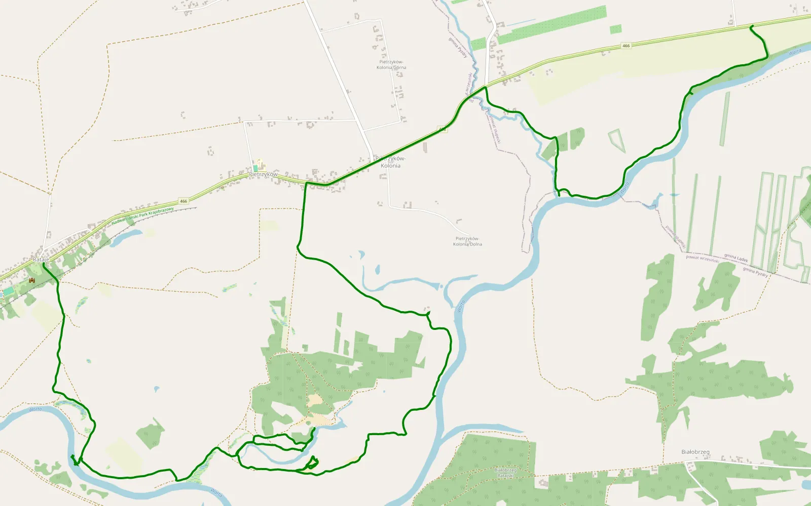 Map of Rataje - Ciążeń - 9.9 km offroad trail, Września County
