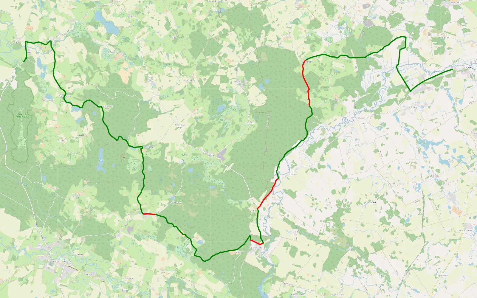 Map of Piękne Łąki - Rapa - 30 km offroad trail, Gołdap County