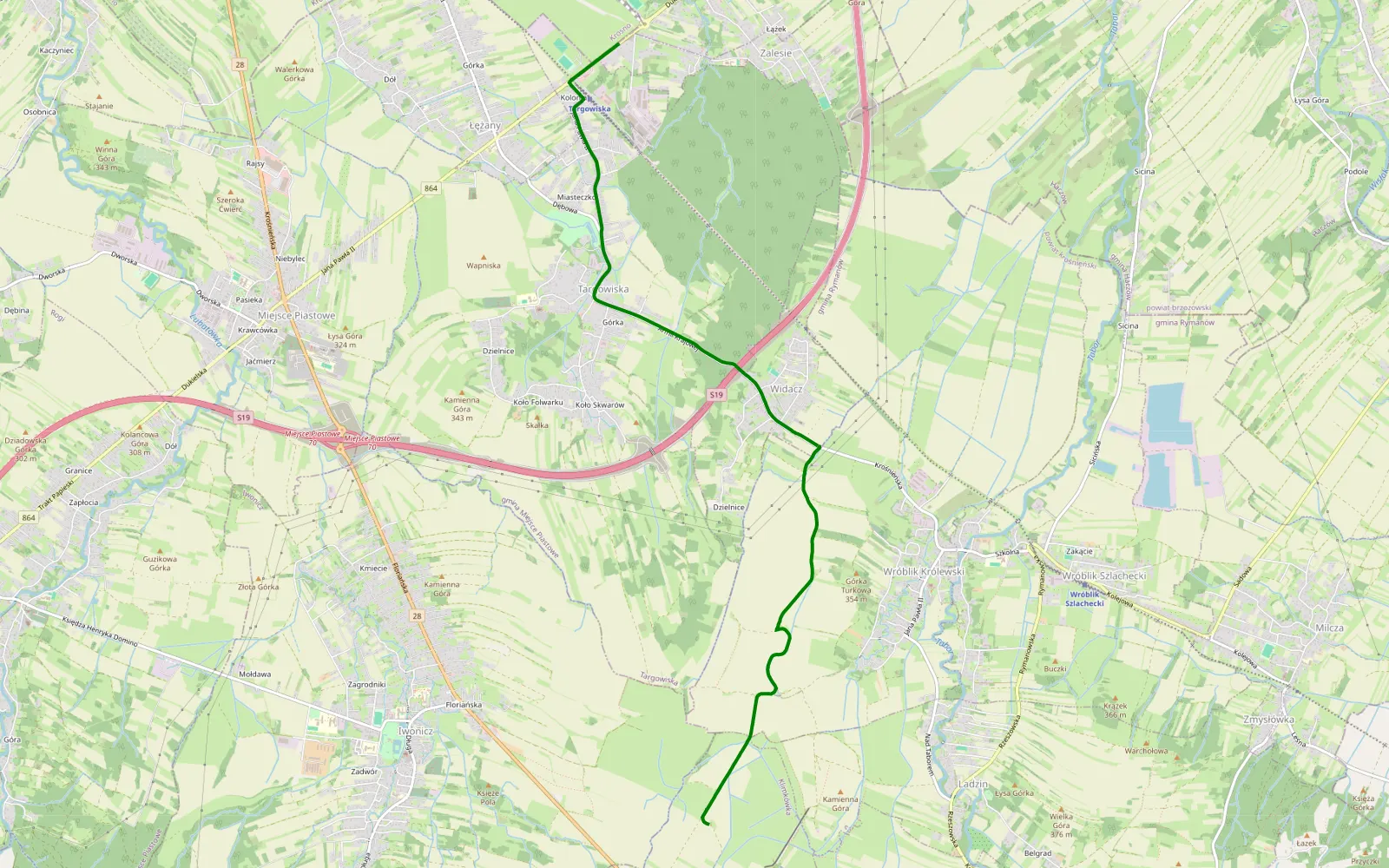 Map of Klimkówka - Pustyny - 3.8 km offroad trail, Krosno County