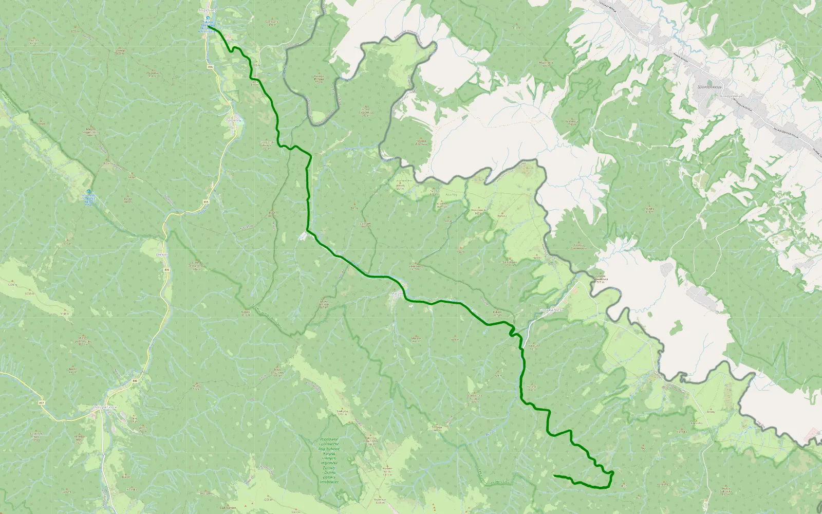 Map of Domek 2 - 13 km offroad trail, Bieszczady County